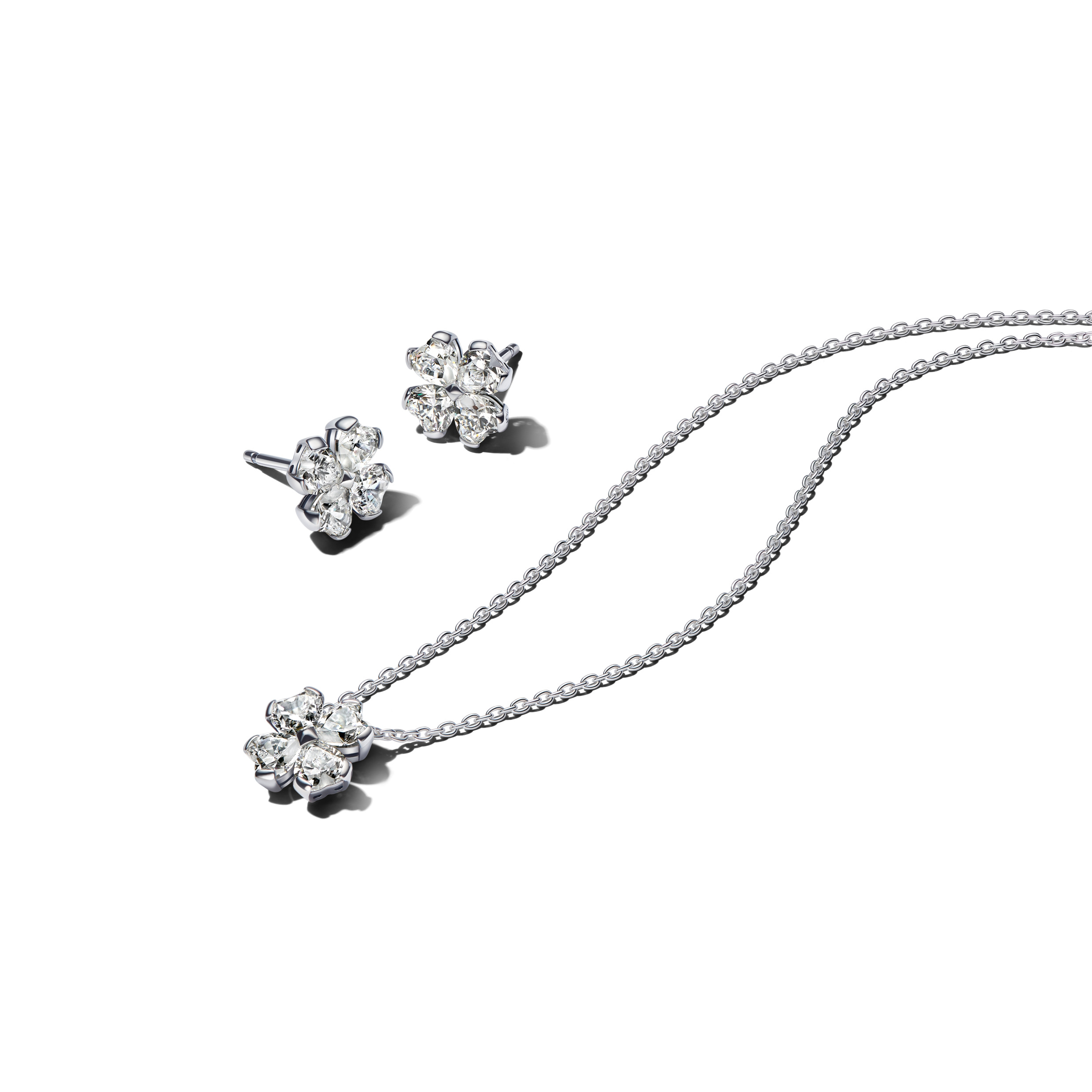 璀璨幸運草項鏈耳環套組