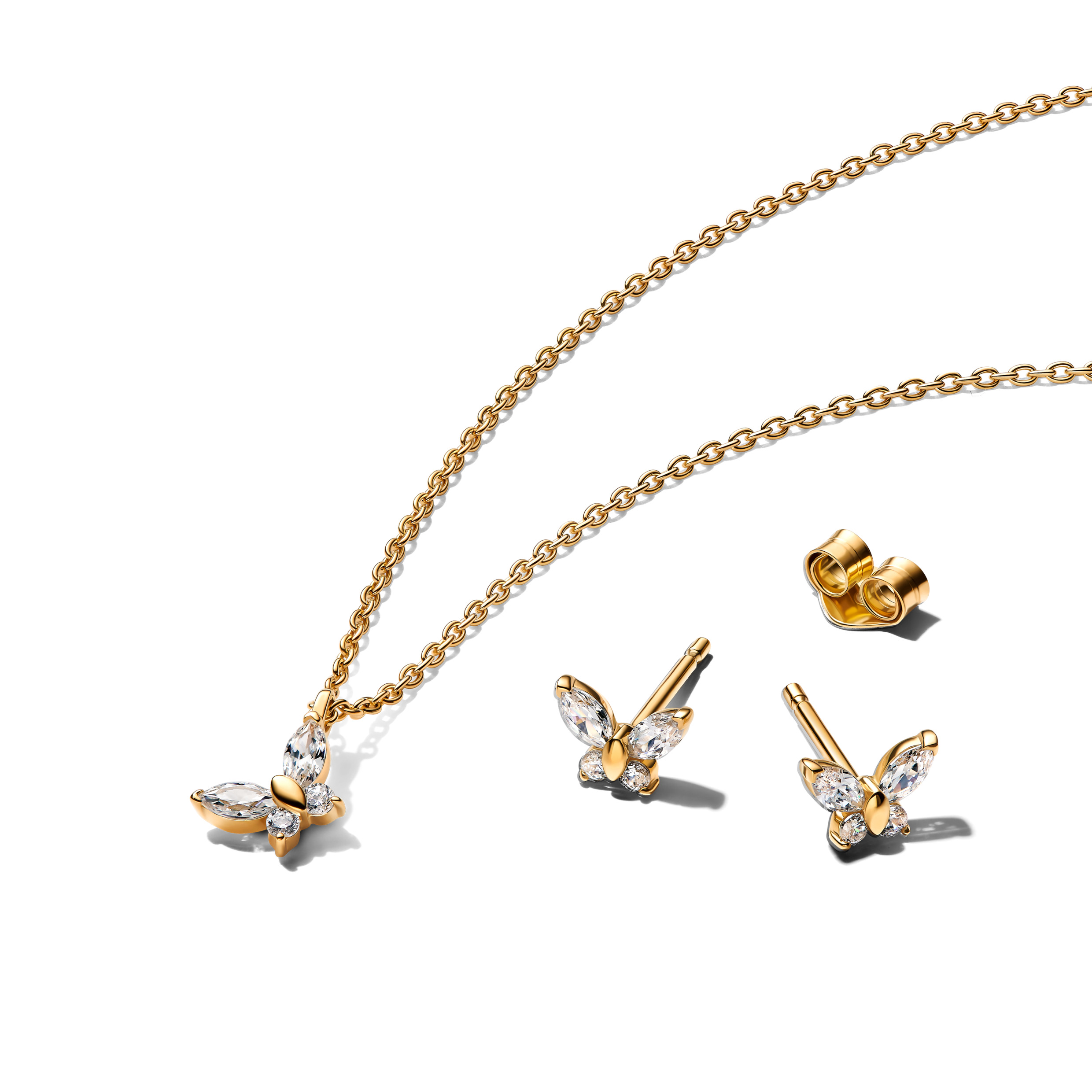 璀璨蝶舞項鏈耳環套組