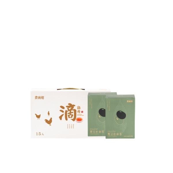 農純鄉滴雞精禮盒(常溫/15入)*1盒+黑豆杜仲茶(8入/盒)*2盒