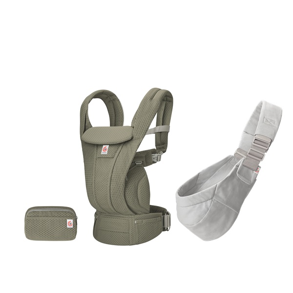 Ergobaby Deluxe旗艦型全階段四式透氣背帶 +Upsie Sling 減壓單肩背帶