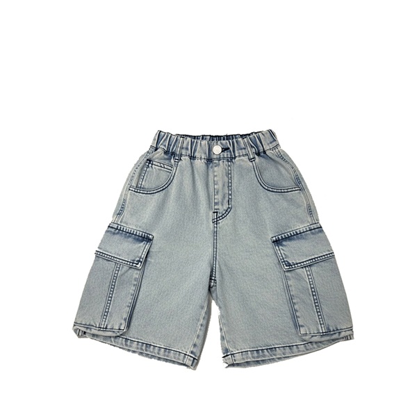 夏日大口袋牛仔褲