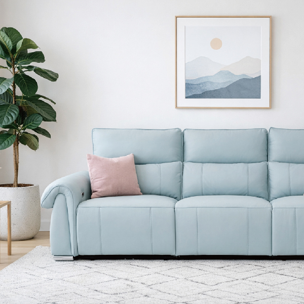 KERMA 3人座全牛皮電動沙發