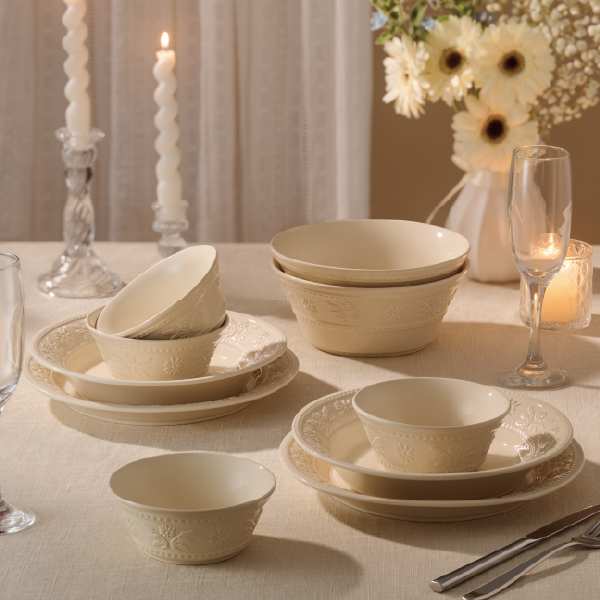 STAUB Margarct浪漫浮雕下午茶陶瓷碗盤10件組