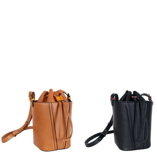 SOBDEALL 方形小水桶包 植鞣革