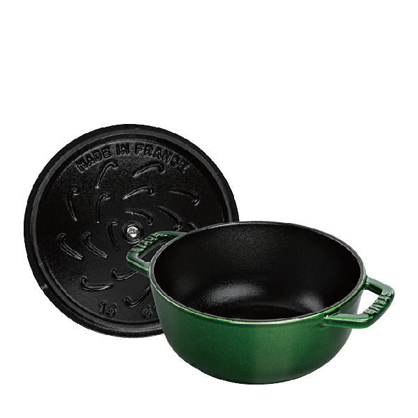 STAUB 橄欖雕花琺瑯鑄鐵和食鍋16cm(羅勒綠)