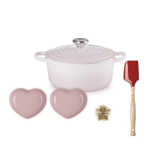 典藏圓鐵鍋24+心型盤(中)2入+V大鏟