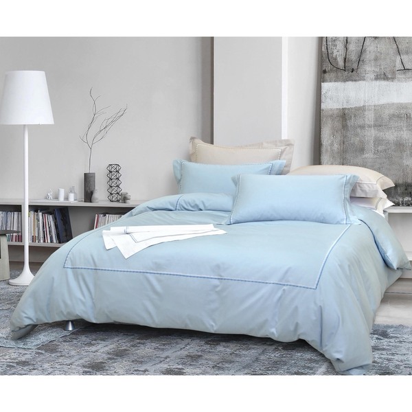 長纖細棉繡花雙人床組