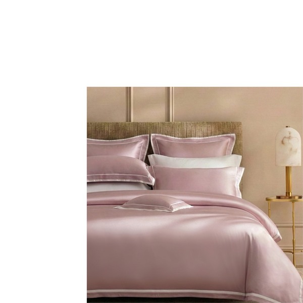 100% 天絲萊賽爾素色四件組-月藕 +英威達七孔四季被 +英威達七孔枕一對