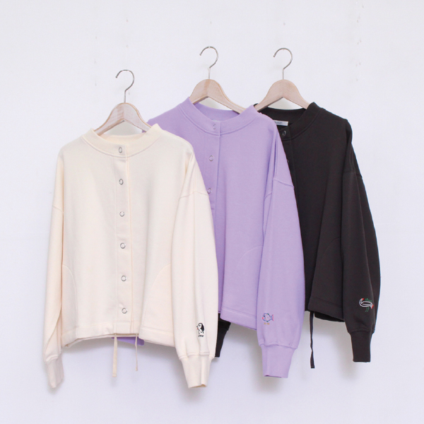 抽繩刷毛開襟衫