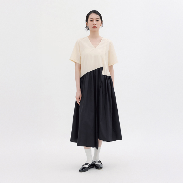 不規則拼接造型洋裝