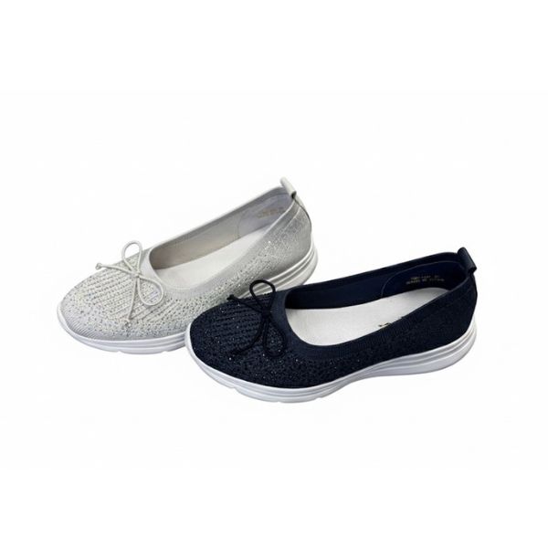 蝴蝶結針織平底鞋