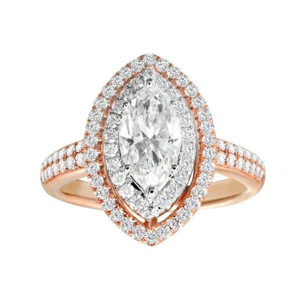 GIA 1克拉馬眼花式切割天然鑽戒