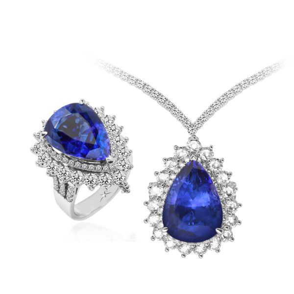 藍海誓約13.5克拉天然斯里蘭卡皇家藍寶戒(戒墬兩用)