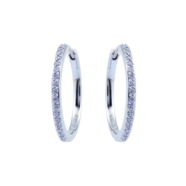 秀麗佳人銀白K耳環