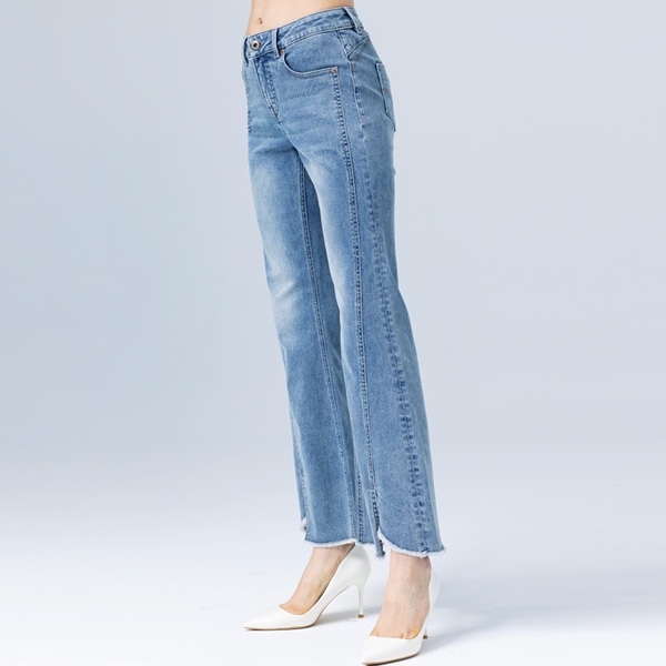 設計交叉綁帶丹寧牛仔外套(粉)