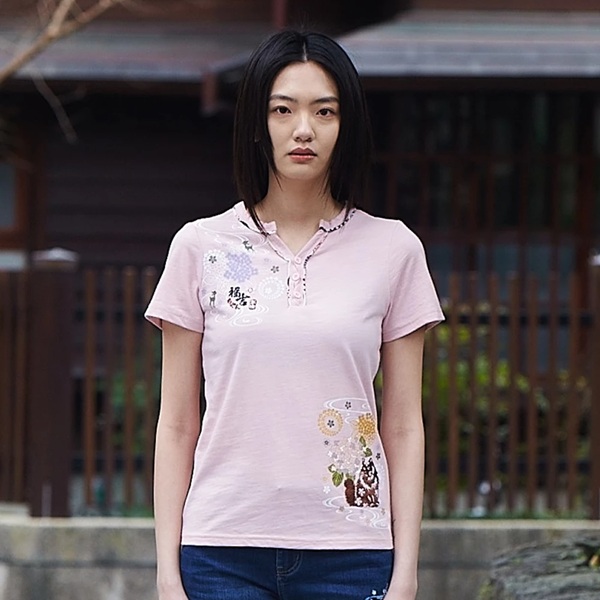 福吉君半開襟舒爽竹節棉