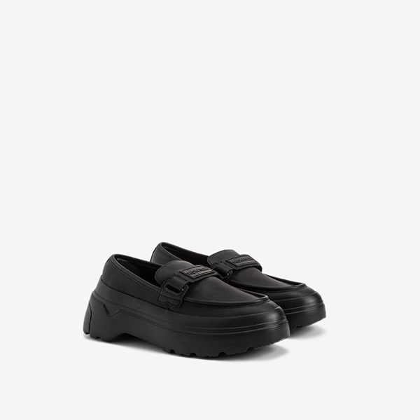 中性-Explorer厚底皮革樂福鞋-黑色