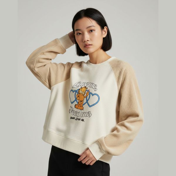 加菲貓 俱樂部 撞色長袖上衣(女)