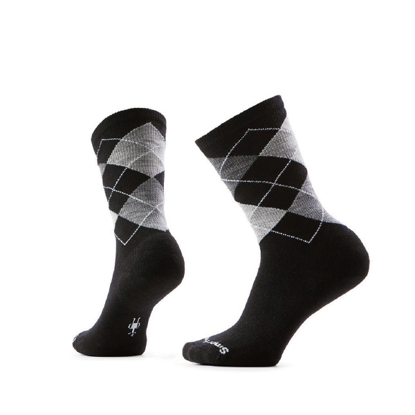 Smartwool 日著 中長襪-鑽石稜格 黑色